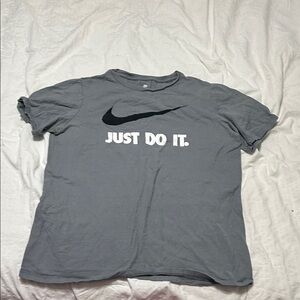 Nike Boy’s Charcoal Tee with Swoosh and Slogan